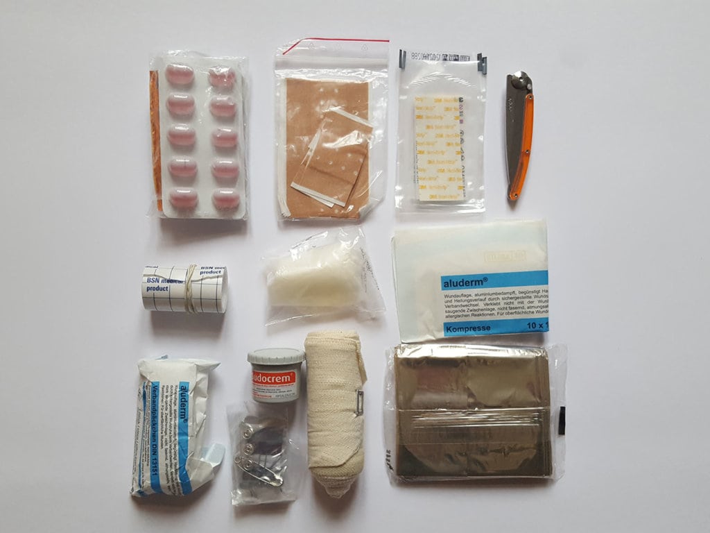 Backpacking First Aid Kit Supplies