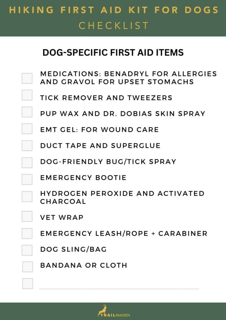 hiking first aid kit for dogs