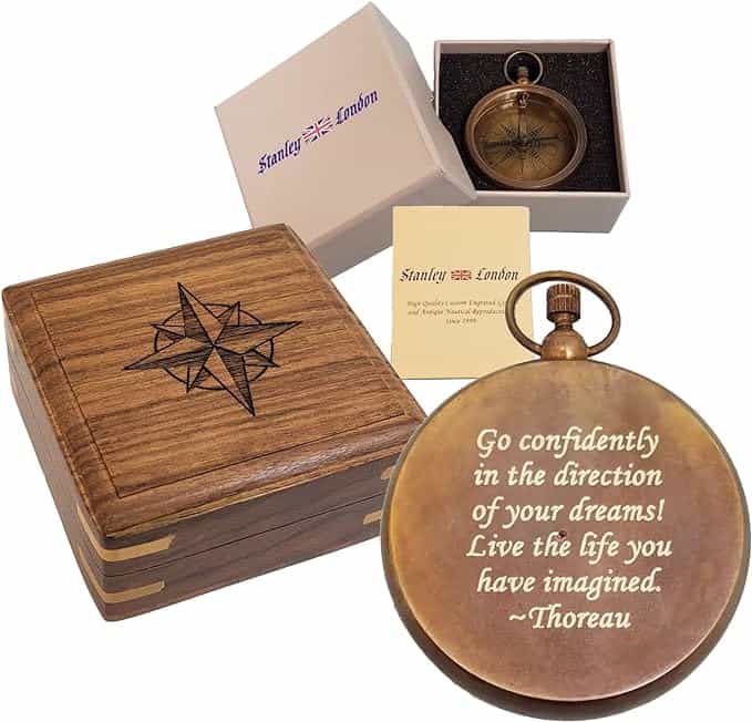 hiking gifts for her Engraved Compass