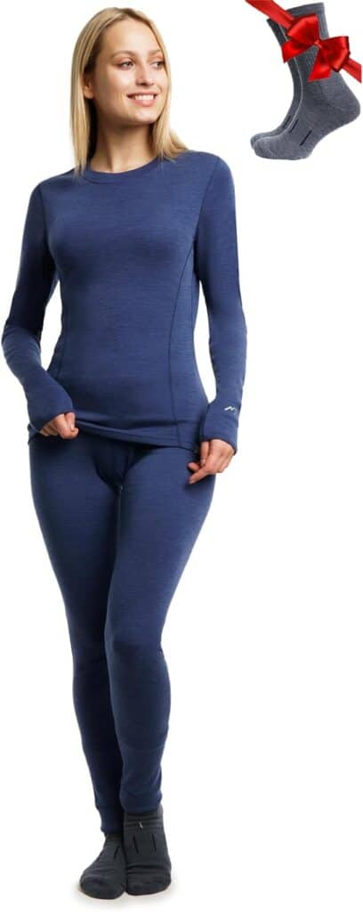 hiking gifts for her Merino Base Layer Set